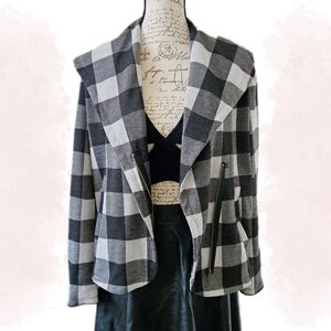 Alice Blue x Stitch Fix Women's Black and White Checkered Jacket